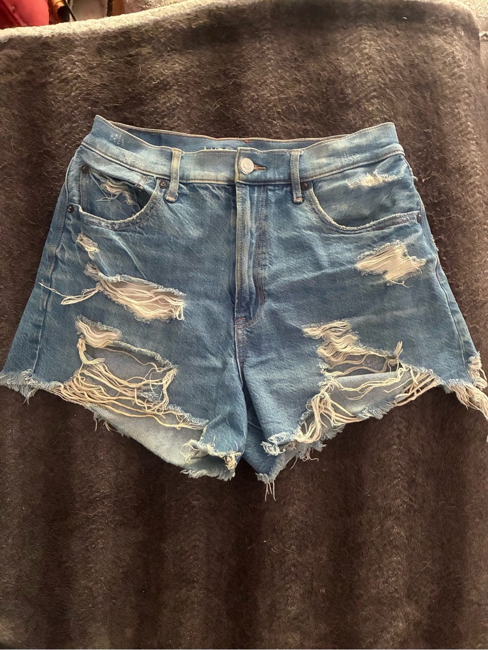 American eagle Distressed High-Rise Women’s Denim Shorts - Blue
